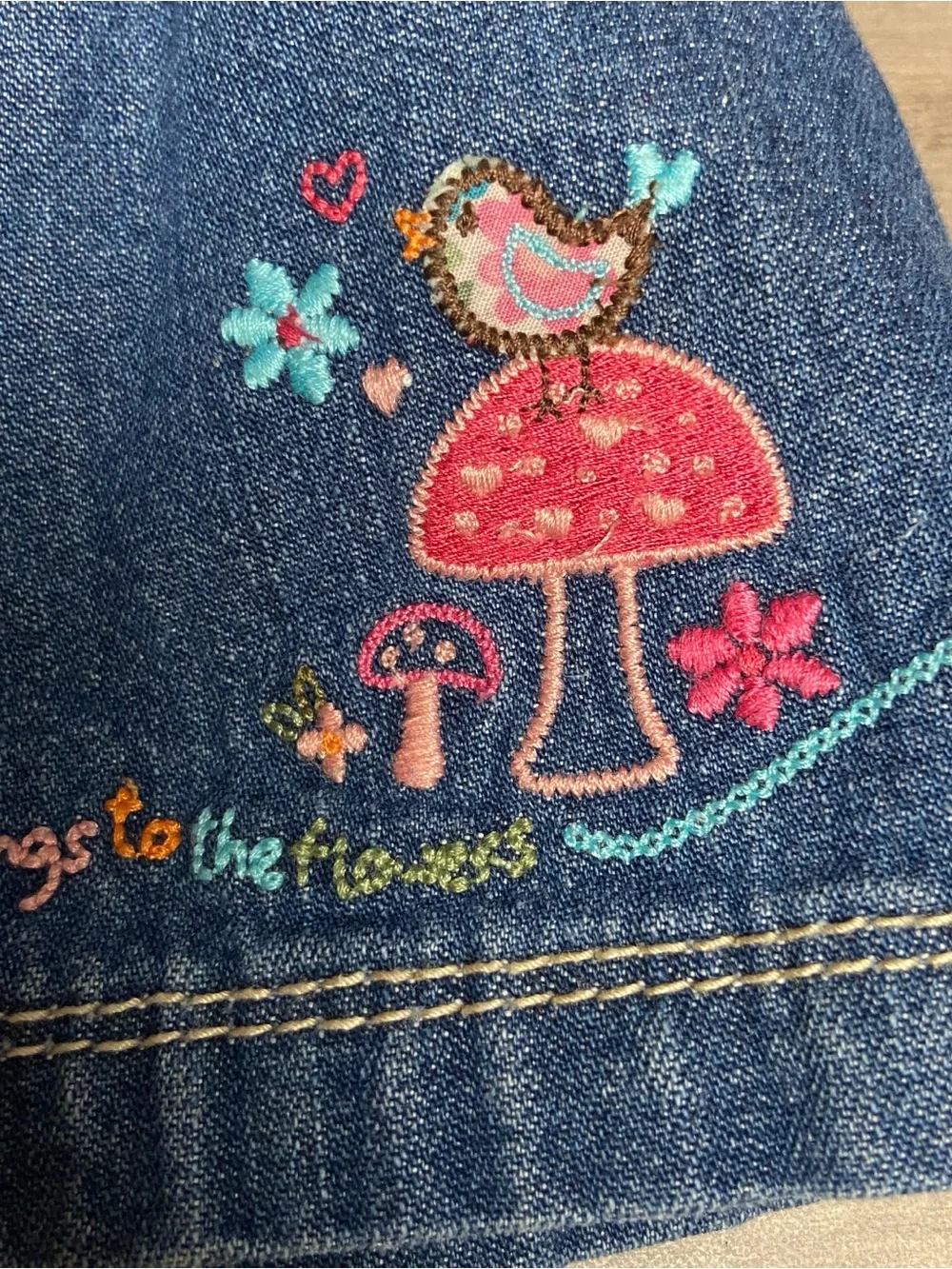 Genuine kids Oshkosh Skirt girls Size 9 Month Denim Skirt jean skirt embroidered